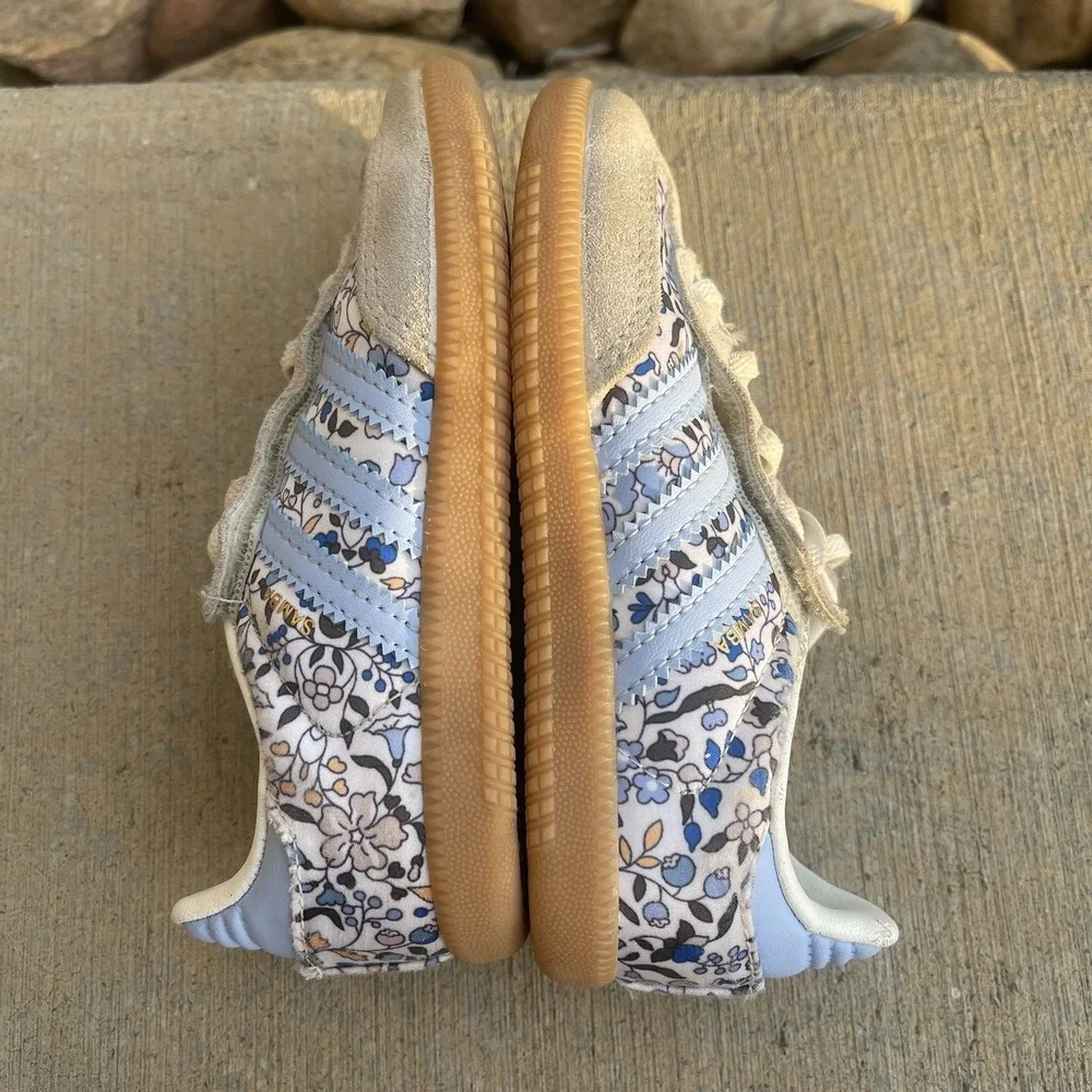 Adidas x Liberty of London Samba OG Girls Sneakers Blue Floral 9 Kids Collab